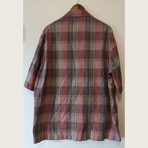 STUDIO NICHOLSON - Oversized short sleeve check shirt - Fits XL - Picture 3 of 6